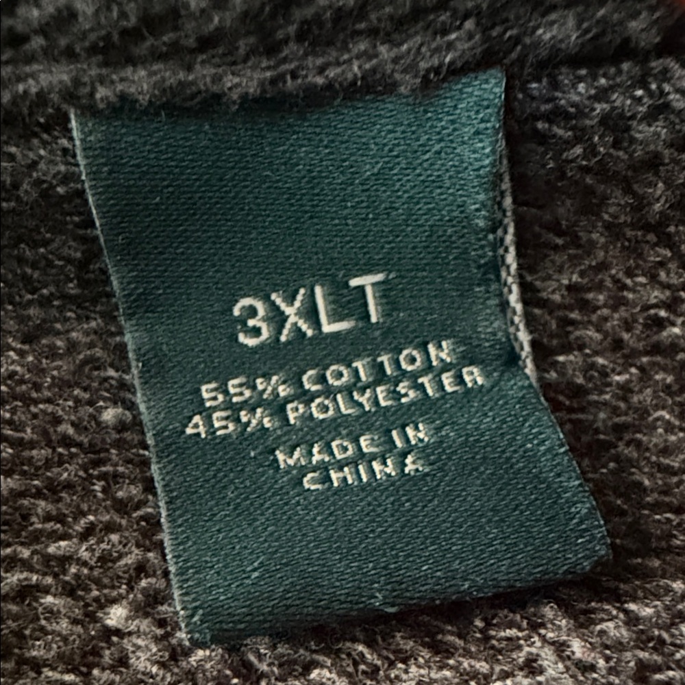Perry Ellis Marled Knit Cardigan • 3XLT Charcoal Gray • Shawl Collar • GUC - Picture 7 of 8